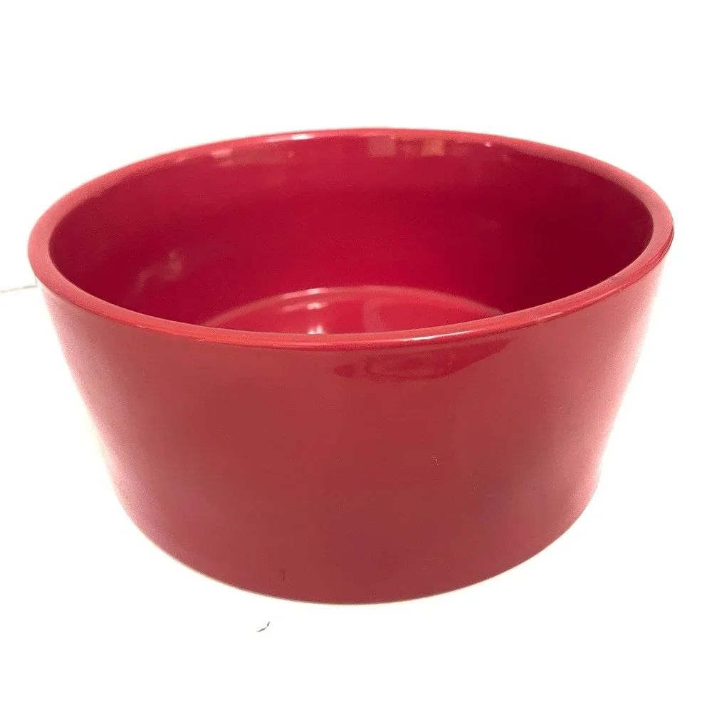 Rae Dunn SANTA PAWS Dog Bowl Pet Dish Red with Large White Letters 8